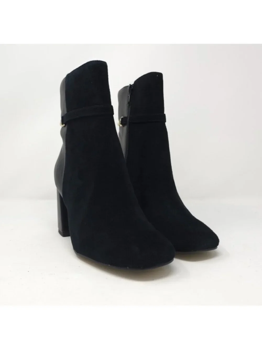 Bella Vita Black Suede & Leather Ankle Heeled Boots 7.5M